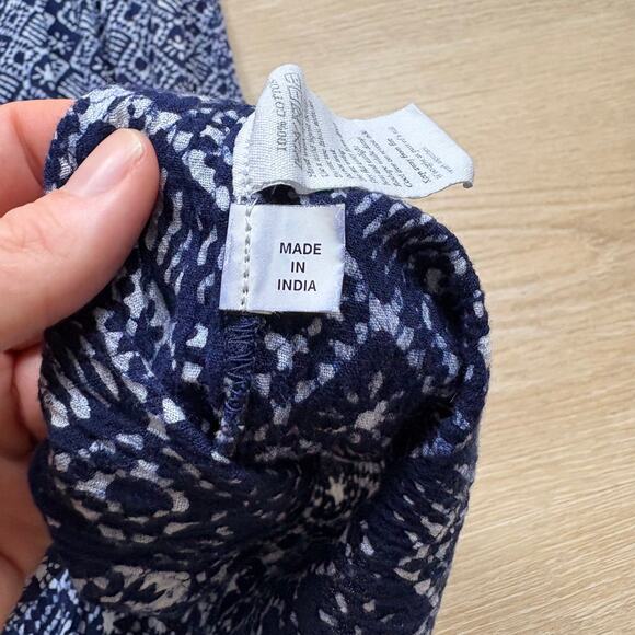 Monsoon Pattern Maxi Cotton Dress Women’s 10‎ Color Navy/White - Picture 3 of 8